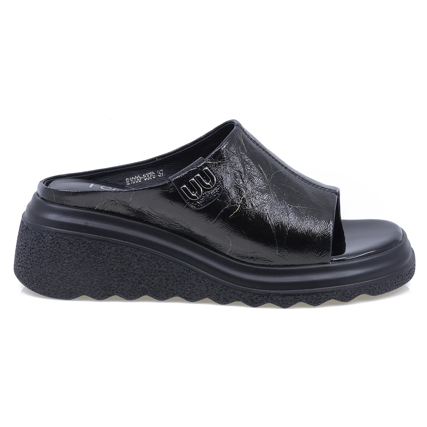 Papuci dama casual Feeling piele naturala DH100-8379 negru