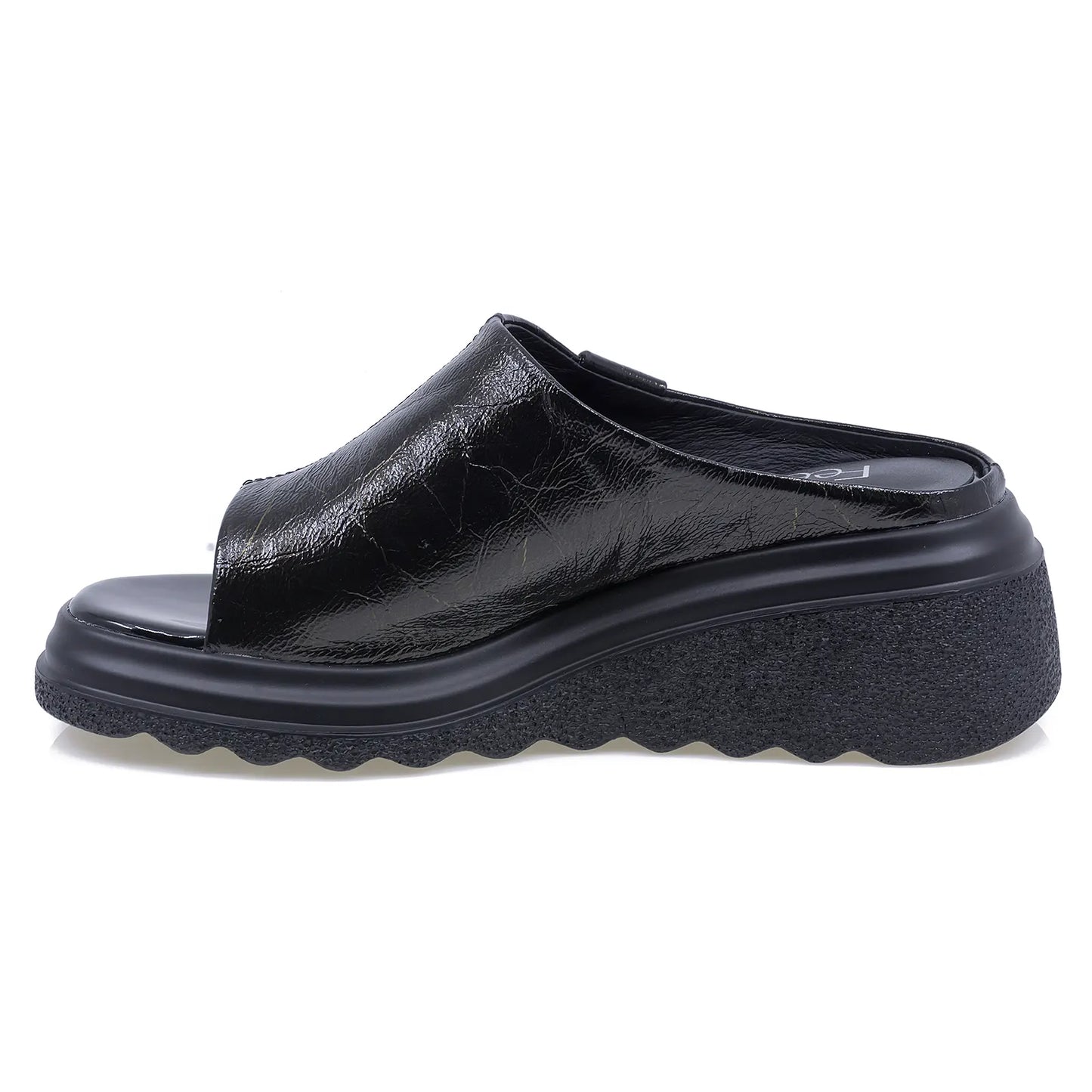 Papuci dama casual Feeling piele naturala DH100-8379 negru