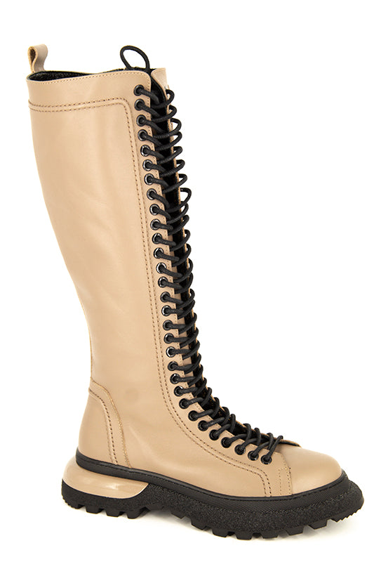 CIZME BEJ ANNA VIOTTI DIN PIELE NATURALA D30-334