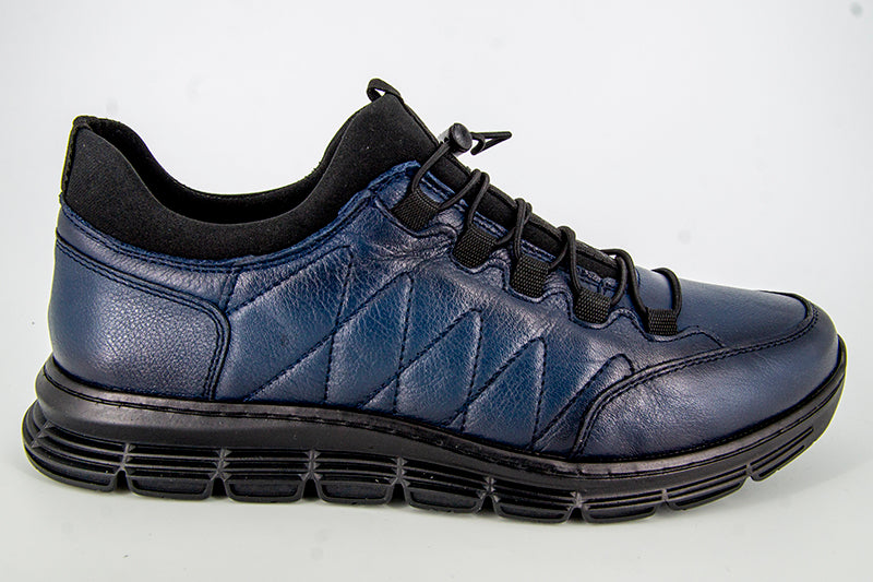 Pantofi Goretti din piele naturala blu -  B24-2018