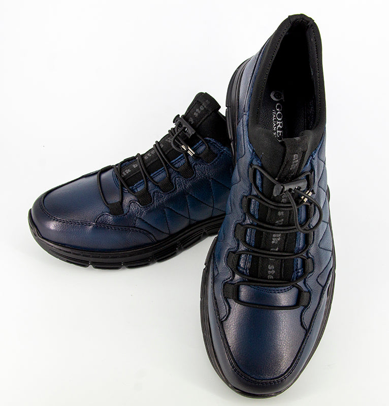 Pantofi Goretti din piele naturala blu -  B24-2018