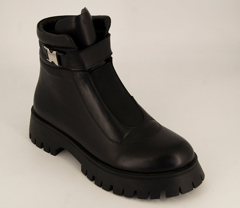 Ghete dama ANNA VIOTTI Negre din piele naturala D5001