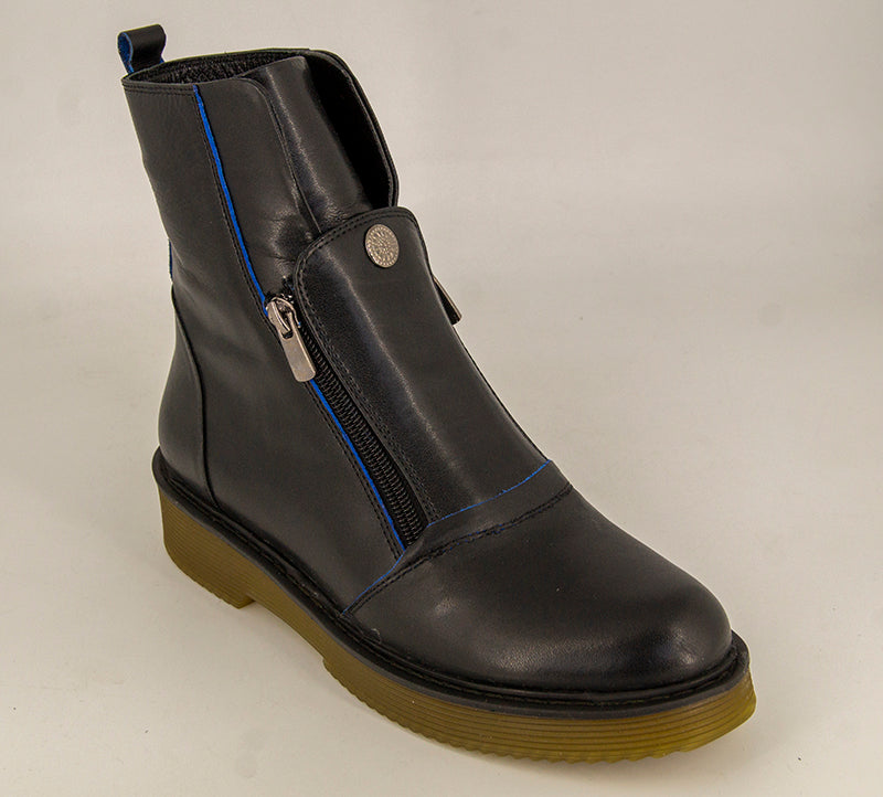 Ghete dama ANNA VIOTTI Negre din piele naturala D1000