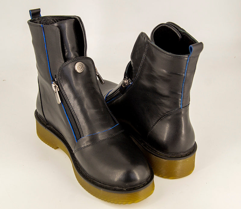 Ghete dama ANNA VIOTTI Negre din piele naturala D1000