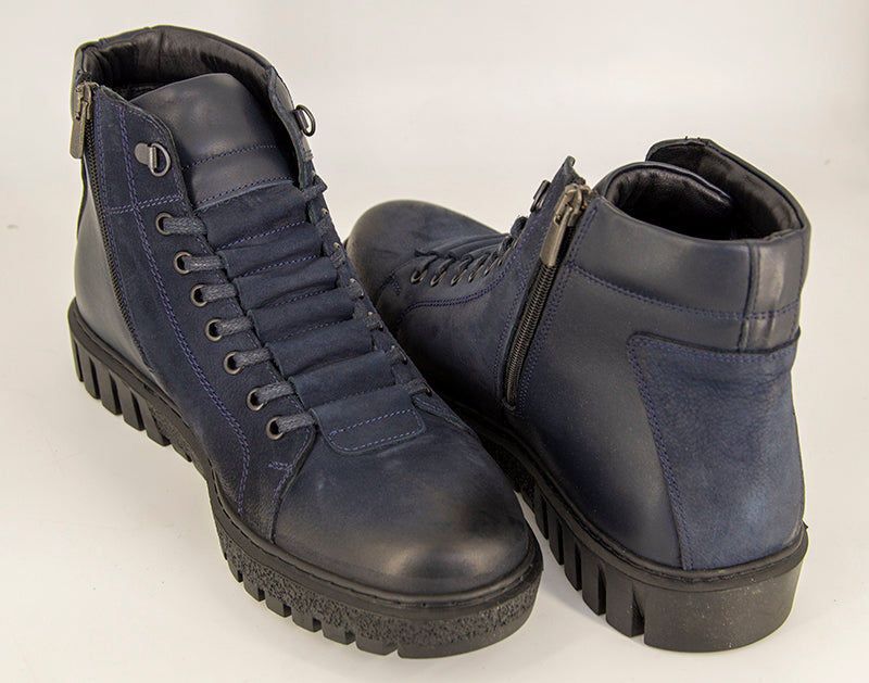 Ghete barbati GORETTI Albastre din piele naturala B9836