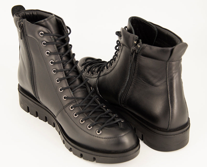 Ghete dama ANNA VIOTTI Negre din piele naturala D1451