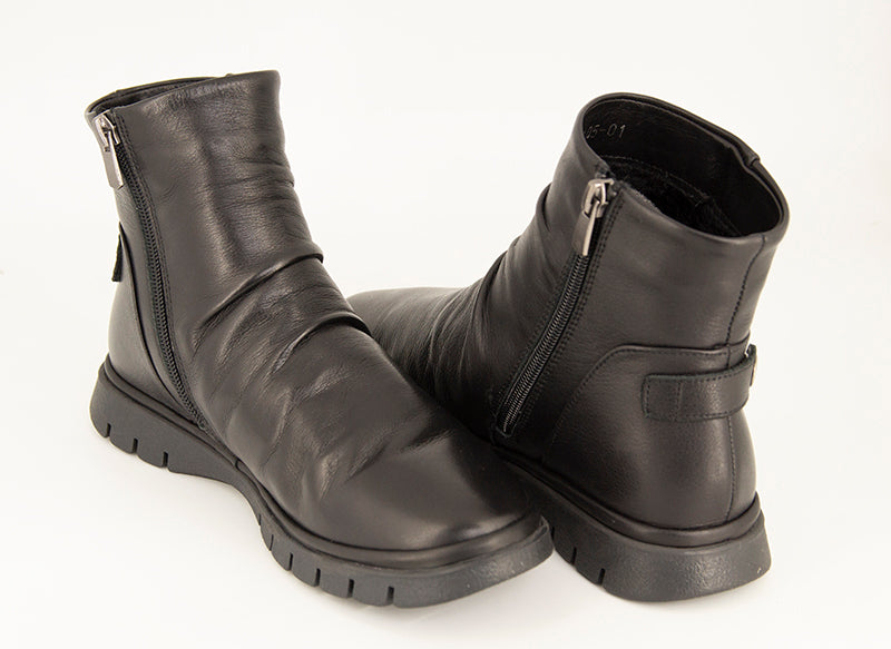 Ghete dama ANNA VIOTTI Negre din piele naturala D19105