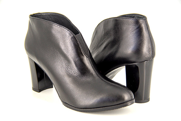 Botine dama ANNA VIOTTI Negre din piele naturala DF29