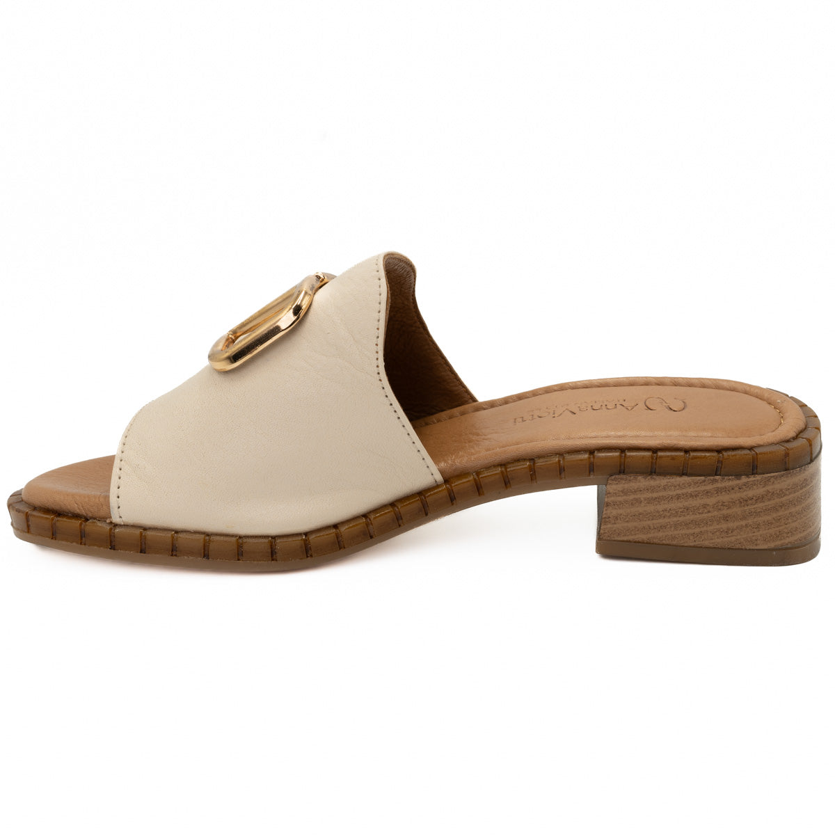 Saboti dama din piele naturala Anna Viotti D 57-016 bej 