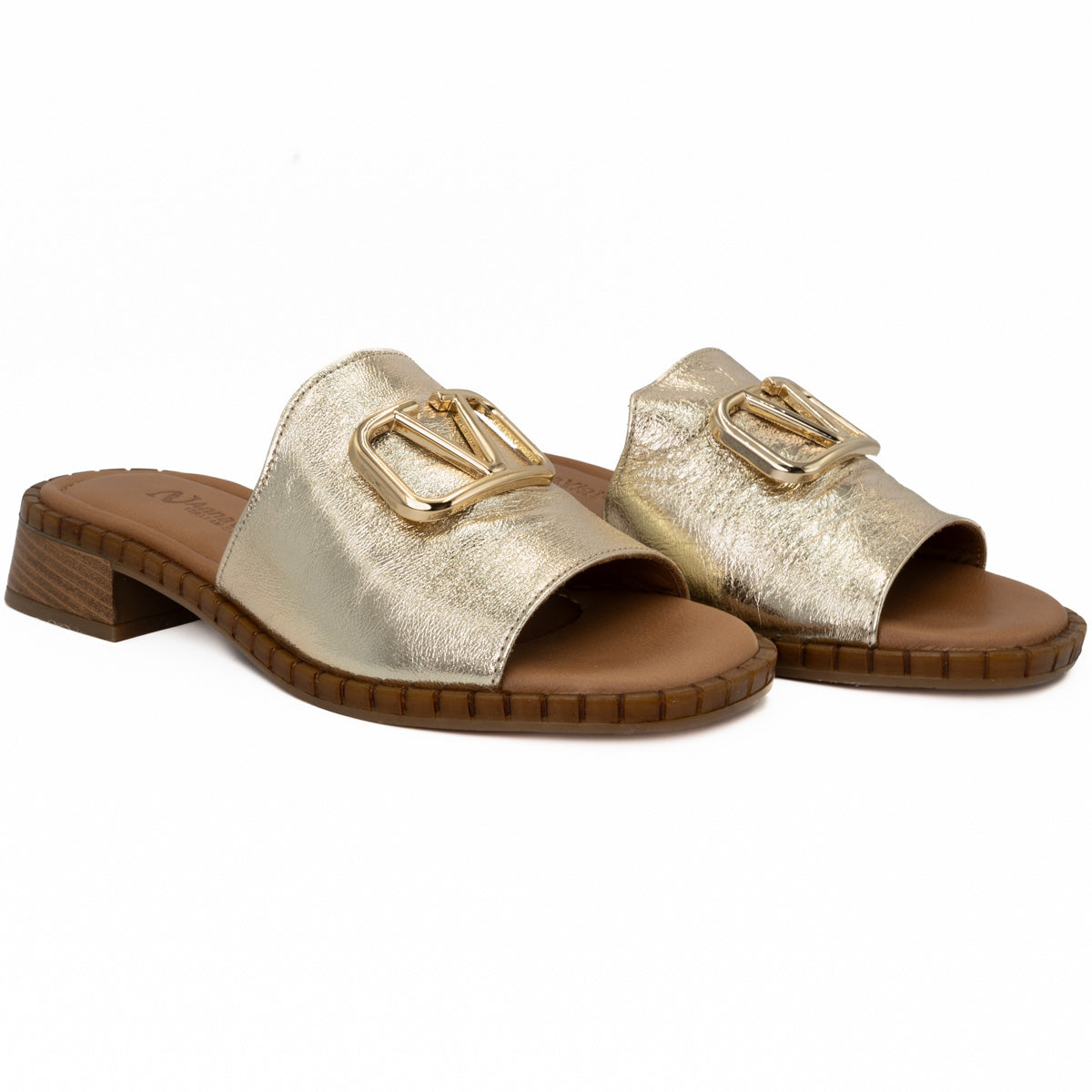 Slapi dama Anna Viotti Din piele naturala D 57-016 auriu