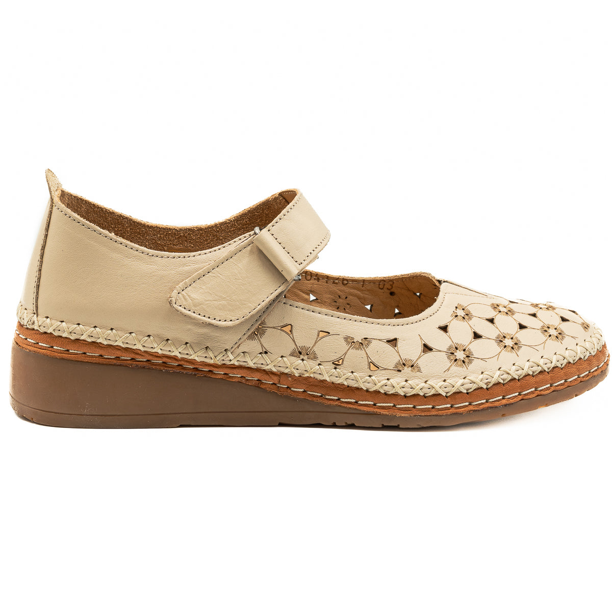 Pantofi Dama Perforati Anna Viotti Din Piele Naturala De Vitel bej 04126