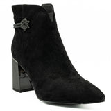 Botine dama din piele intoarsa negre - 2320