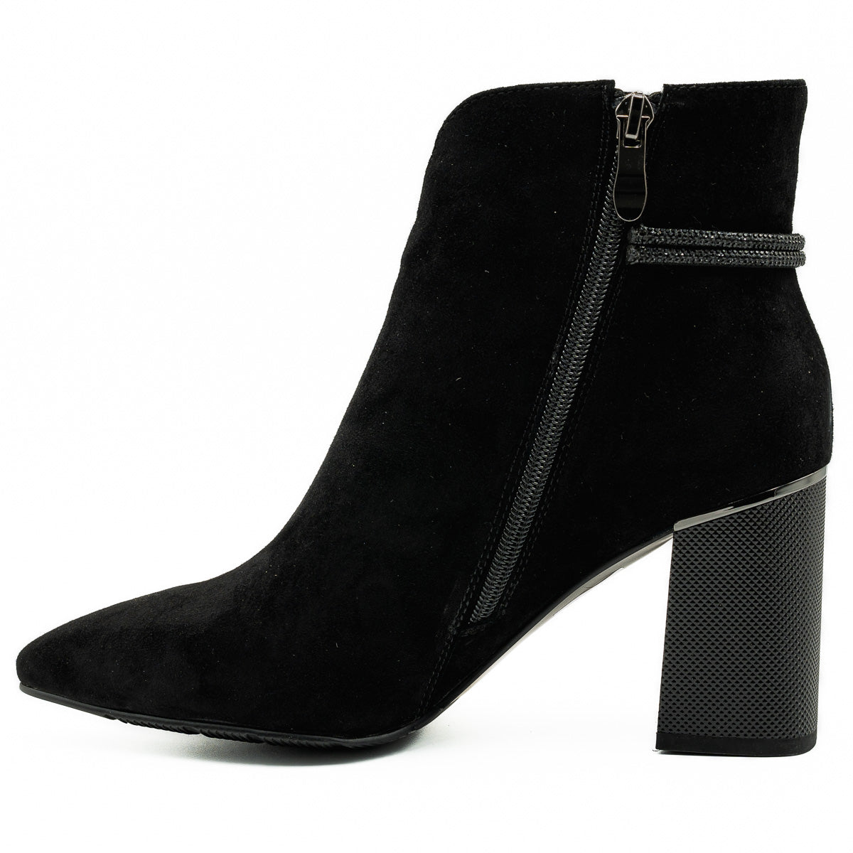 Botine dama din piele intoarsa negre - 2320