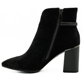 Botine dama din piele intoarsa negre - 2320