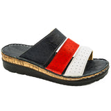 Saboti dama Anna Viotti din piele naturala blu 35-1025