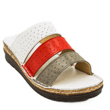 Saboti dama Anna Viotti din piele naturala albi 35-1025