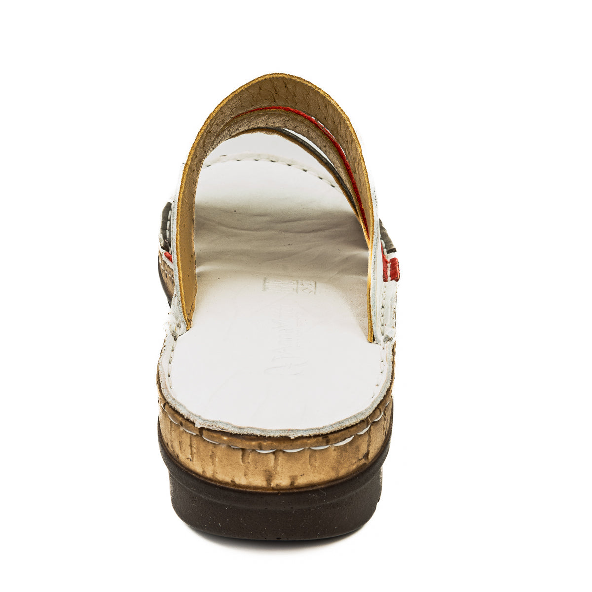 Saboti dama Anna Viotti din piele naturala albi 35-1025