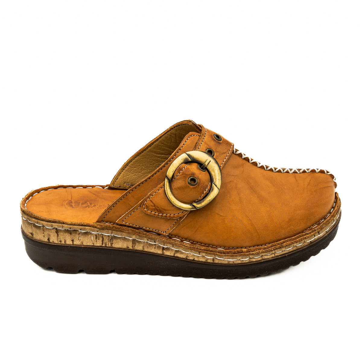 Saboti dama Anna Viotti din piele naturala maro 35-1044