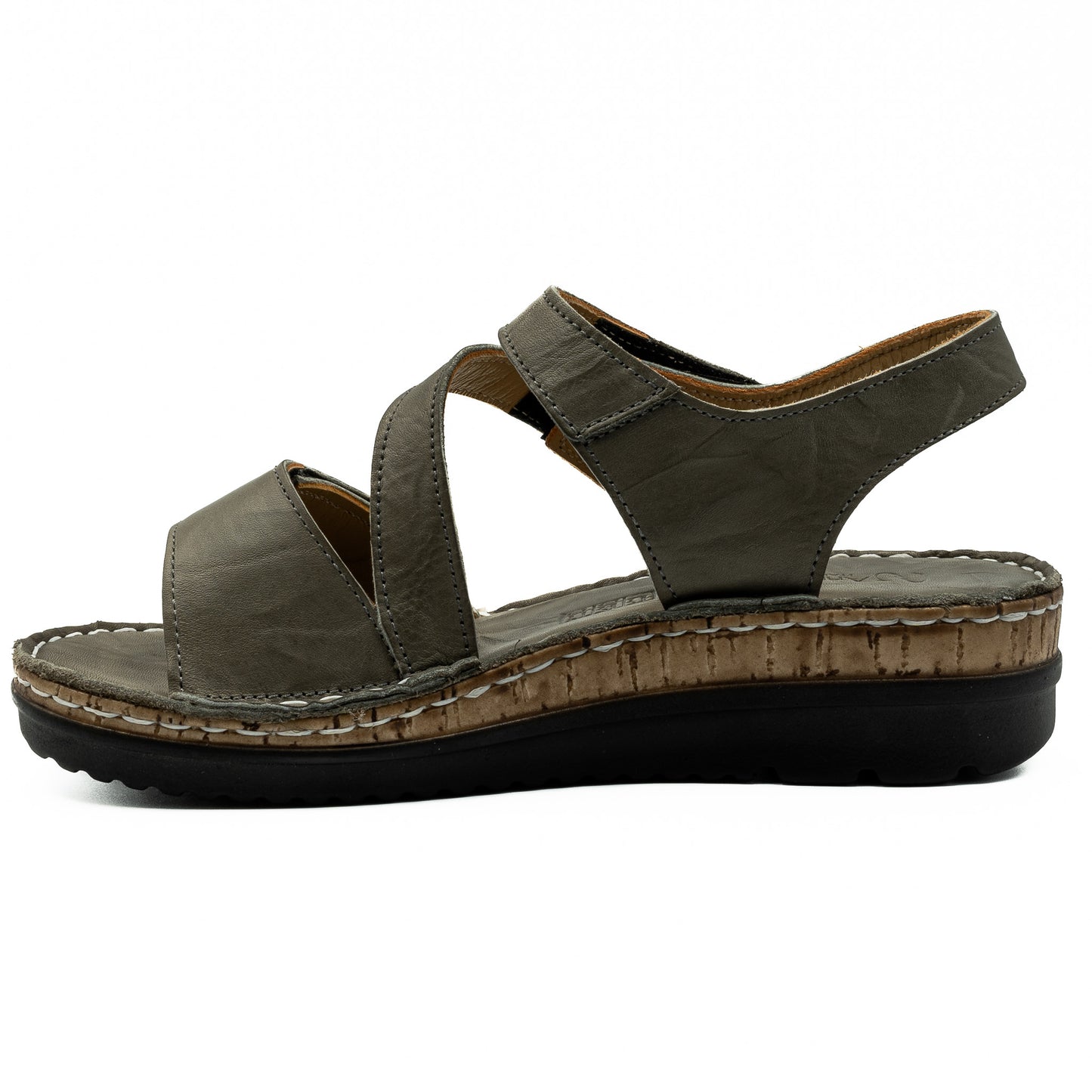 Sandale de dama din piele naturala  D 1077 KAKI 