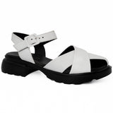 Sandale dama din piele naturala Anna Viotti D 1090 alb