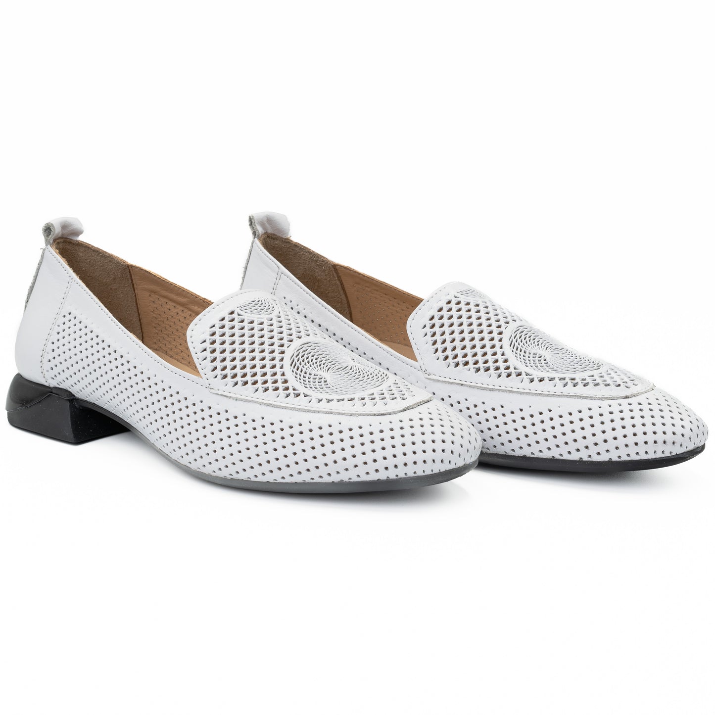 Pantofi dama Anna Viotti din pile naturala D 109 ALB