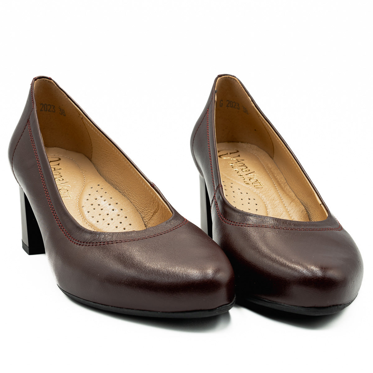 Pantofi dama Anna Viotti din piele naturala D 1162 BORDO 