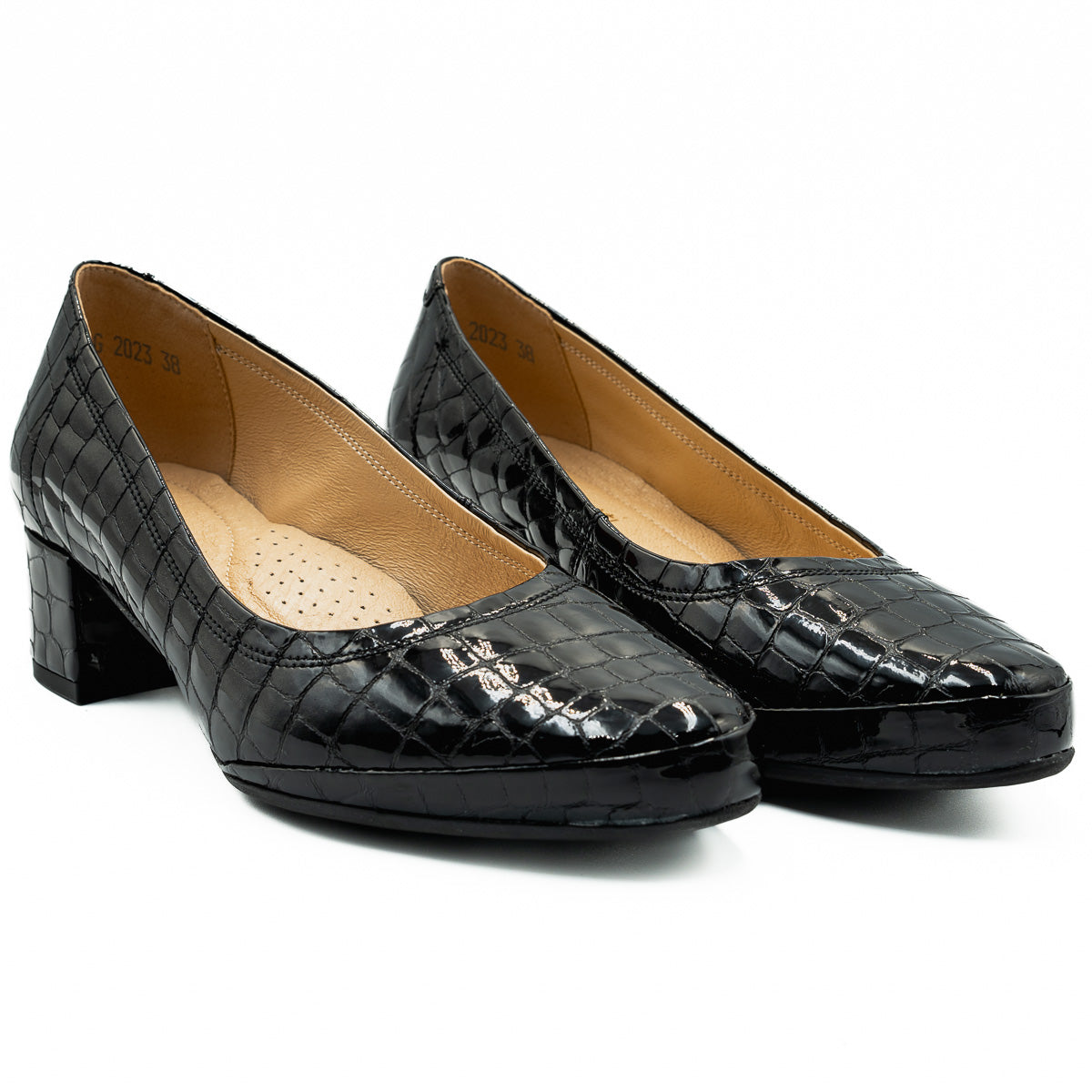 Pantofi dama Anna Viotti din piele naturala D 1168 lac NEGRU  