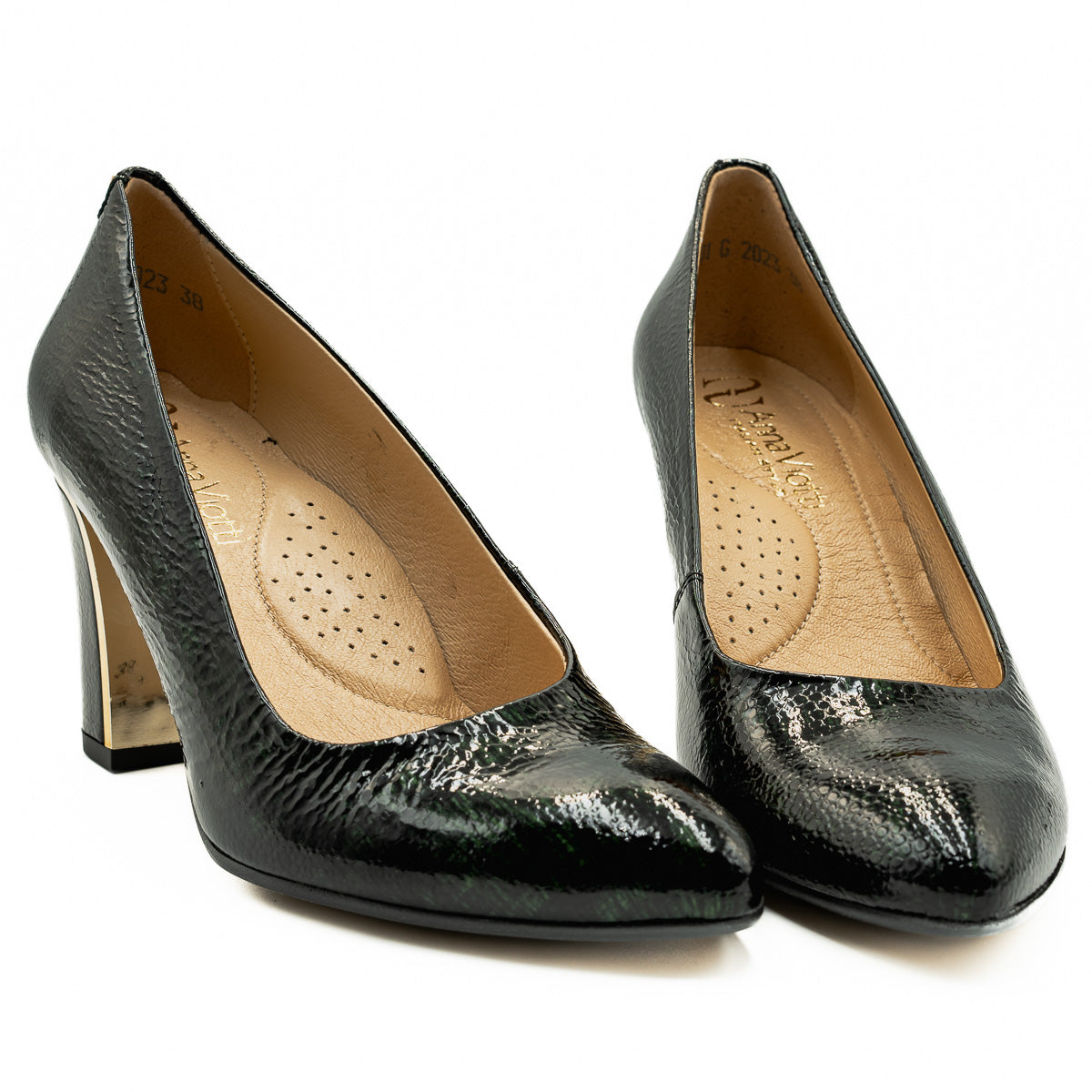 Pantofi dama Anna Viotti din piele naturala D 1198 lac negru 