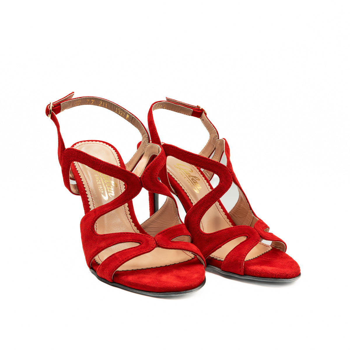 Sandale dama Guban din piele naturala velur rosu - 1337