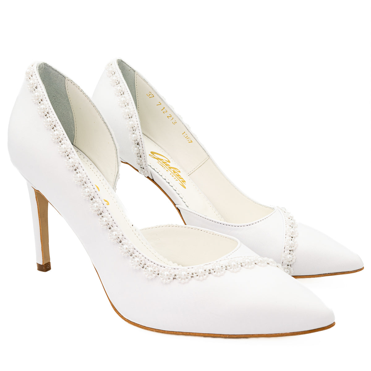 Pantofi dama Guban din piele naturala albi - 1367