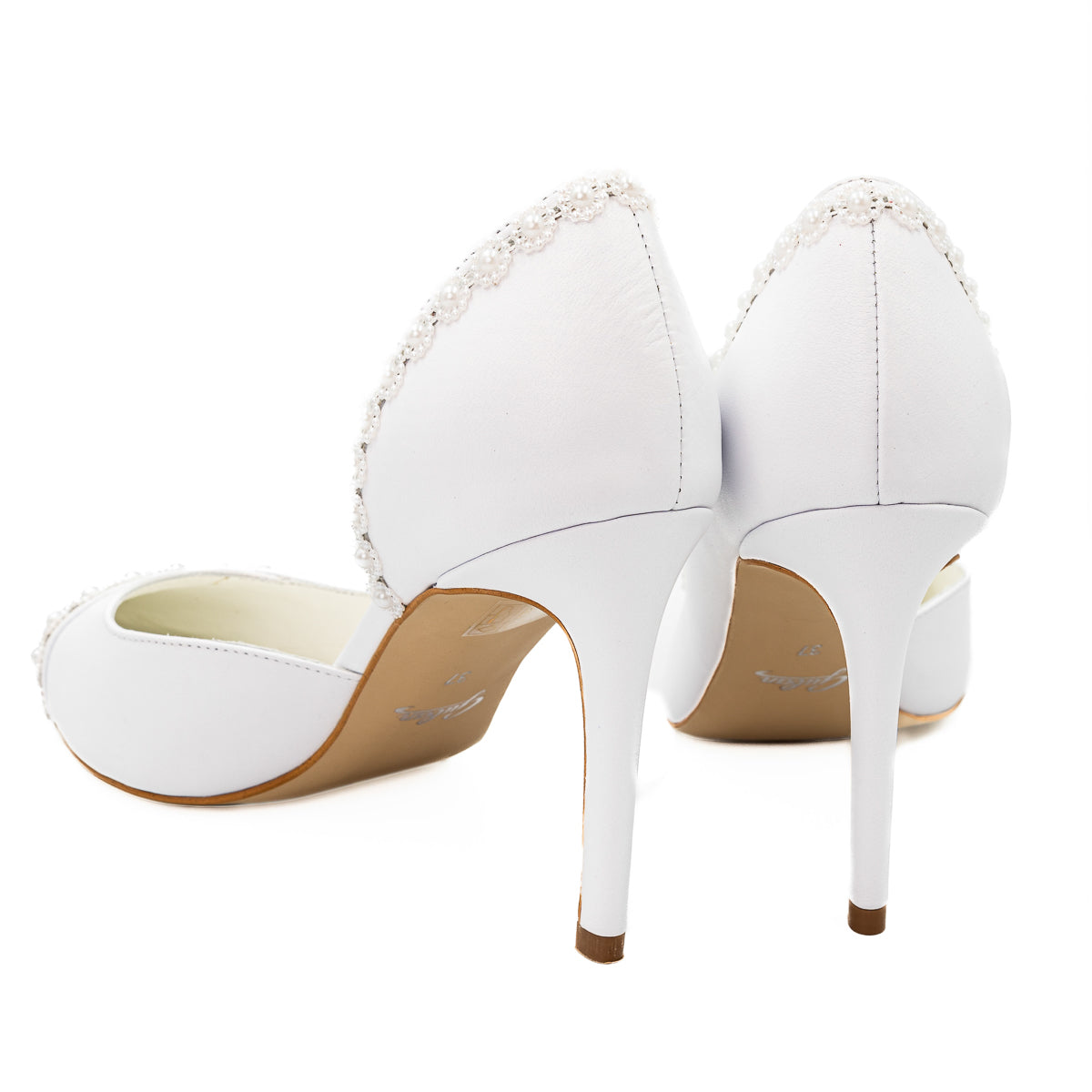 Pantofi dama Guban din piele naturala albi - 1367