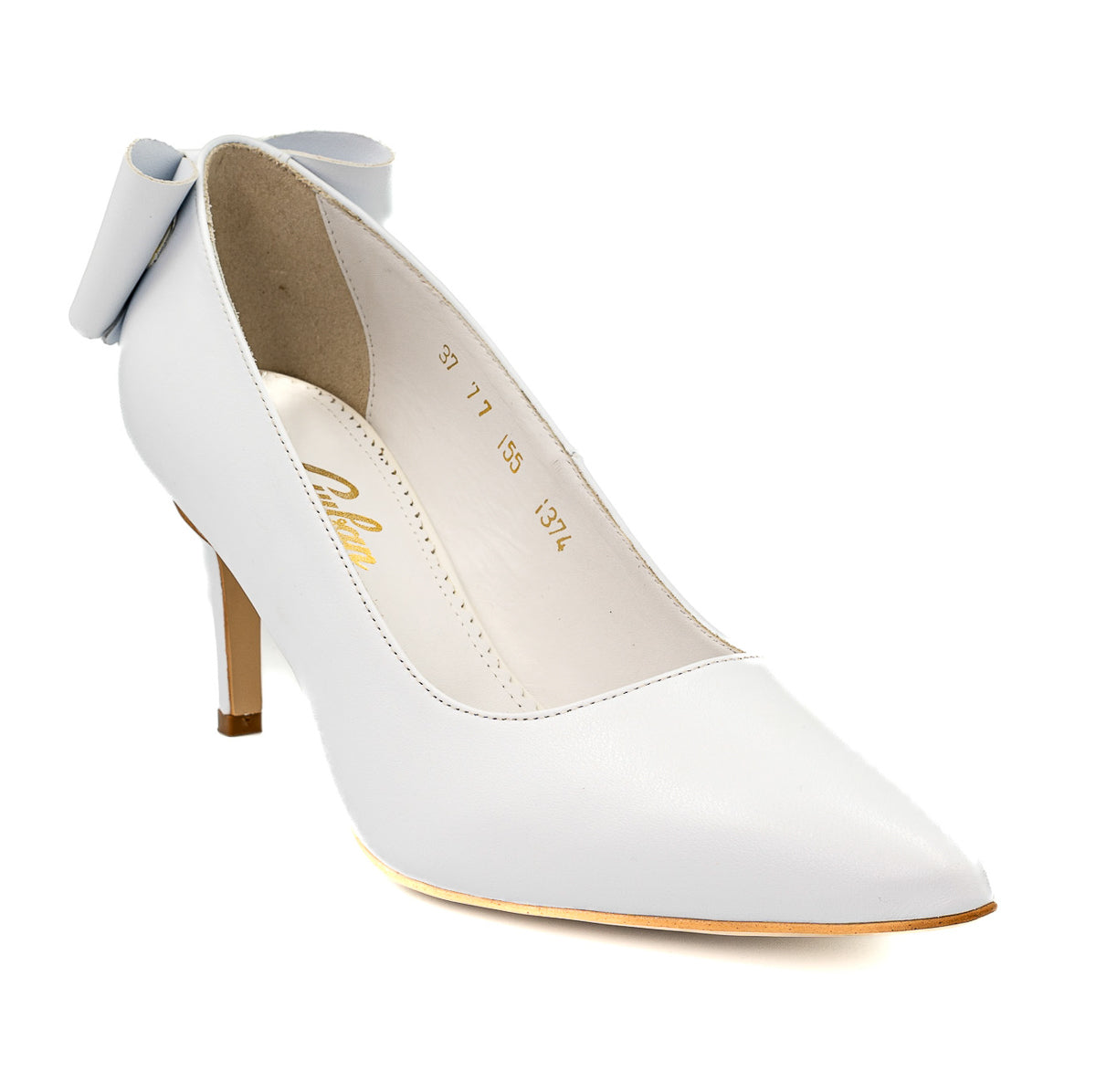 PANTOFI DAMA DIN PIELE NATURALA ALBI - 1374