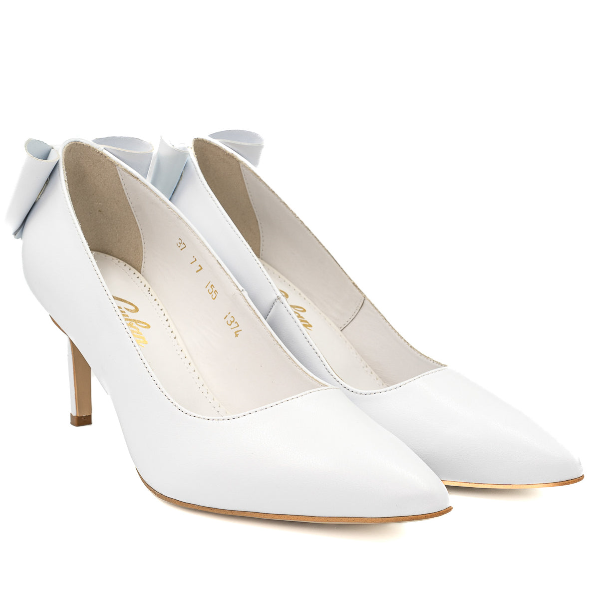 PANTOFI DAMA DIN PIELE NATURALA ALBI - 1374