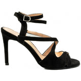 Sandale Dama Guban Din Piele Naturala Velur negru - 1337