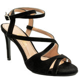 Sandale Dama Guban Din Piele Naturala Velur negru - 1337