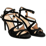 Sandale Dama Guban Din Piele Naturala Velur negru - 1337