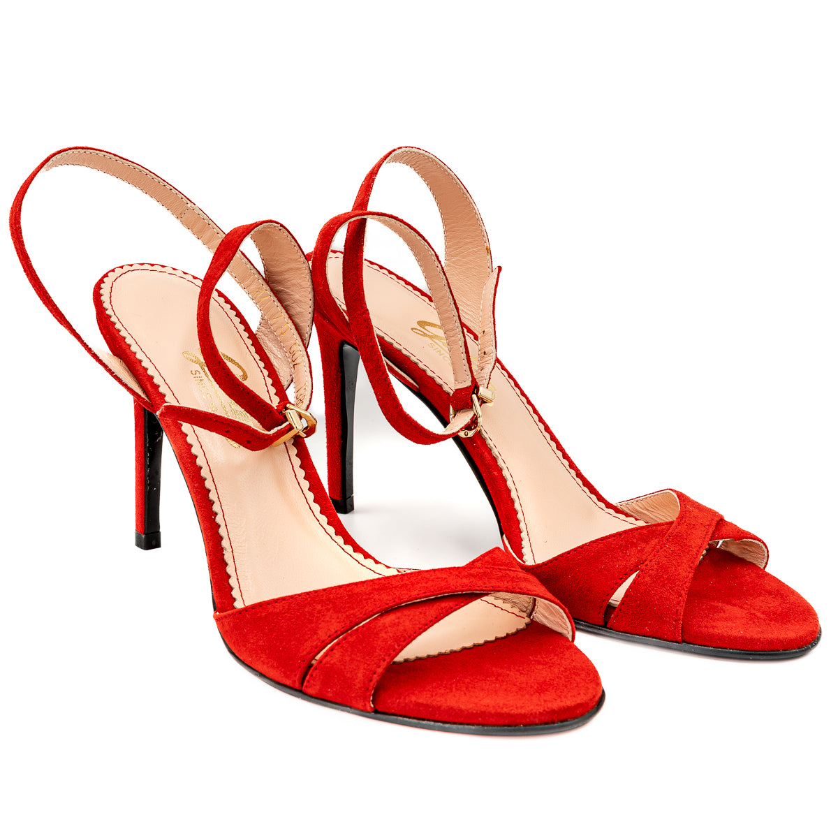 Sandale dama Guban din piele naturala rosu - 1389