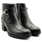 Botine dama Anna viotti din piele naturala D 1509 negru  