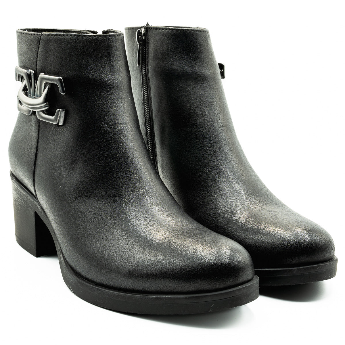 Botine dama Anna viotti din piele naturala D 1509 negru  