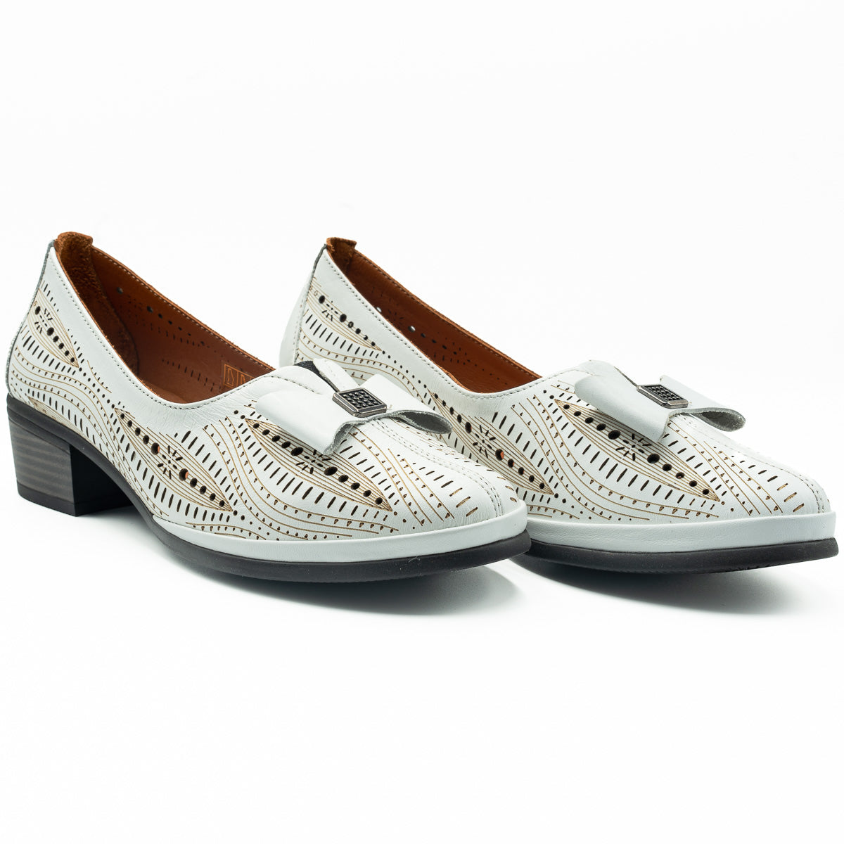 Pantofi dama Anna Viotti din piele naturala D 164 alb 