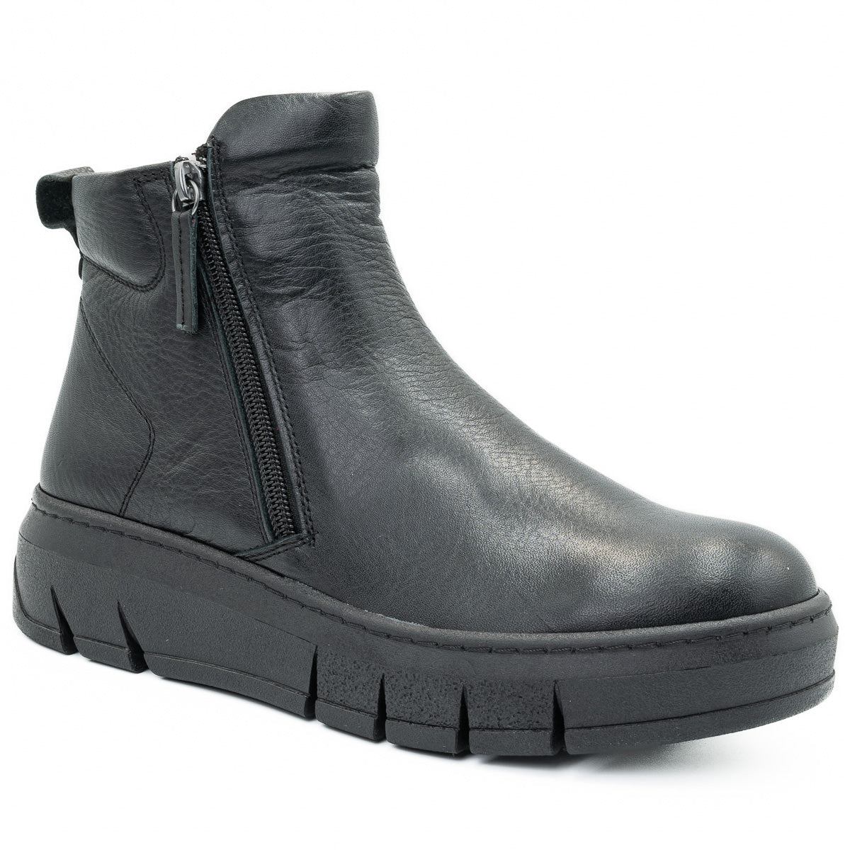 GHETE DAMA ANNA VIOTTI DIN PIELE NATURALA  D 1900 NEGRU 