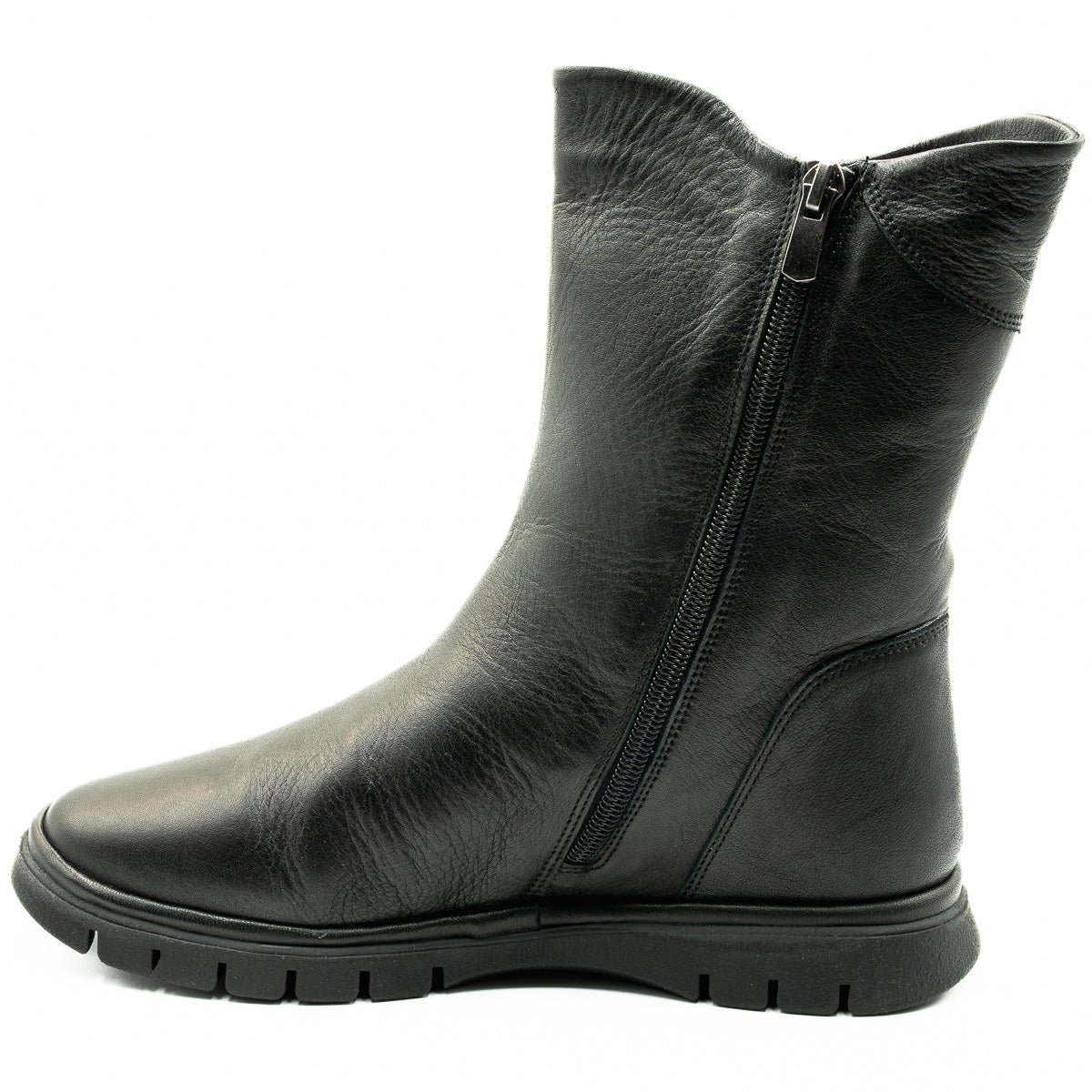 Ghete dama Anna Viotti din piele naturala D 19056 negru 