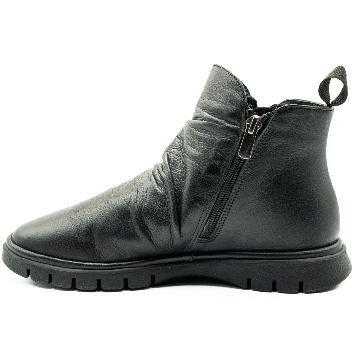 Ghete dama Anna Viotti din piele naturala D 19116 NEGRU 