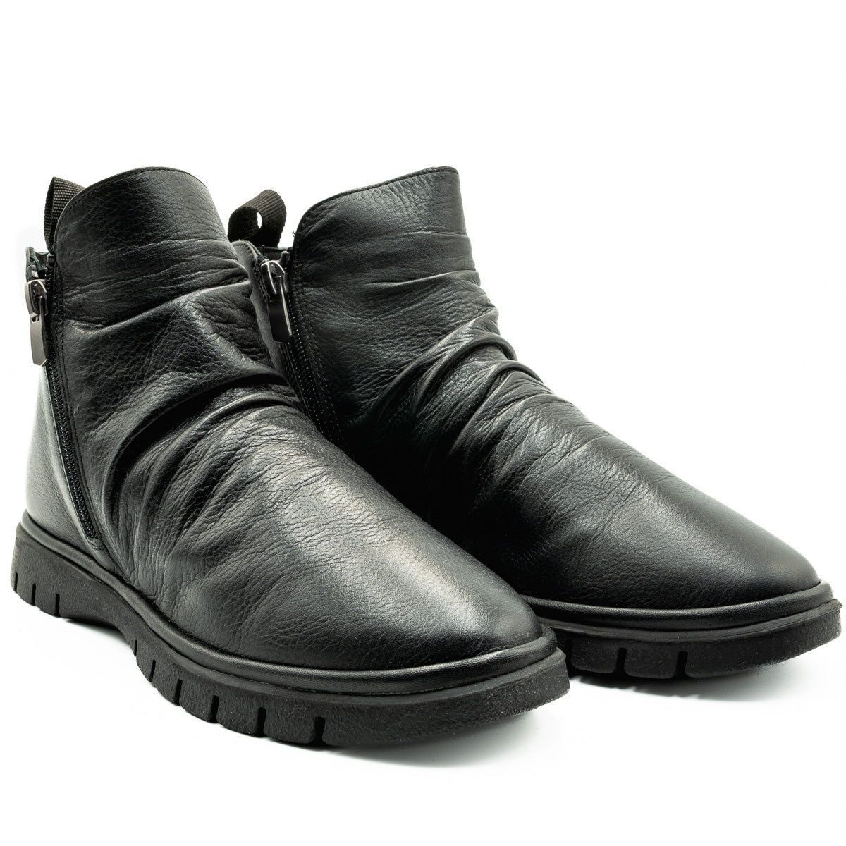 Ghete dama Anna Viotti din piele naturala D 19116 NEGRU 