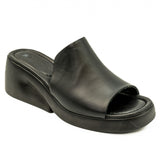 Saboti dama Anna Viotti din piele naturala cu talpa ortopedica negri 19-1940