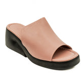 Saboti dama Anna Viotti din piele naturala cu talpa ortopedica roz 19-1940