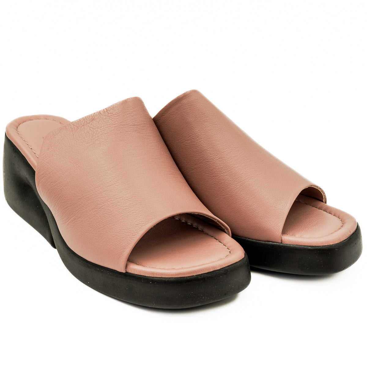 Saboti dama Anna Viotti din piele naturala cu talpa ortopedica roz 19-1940