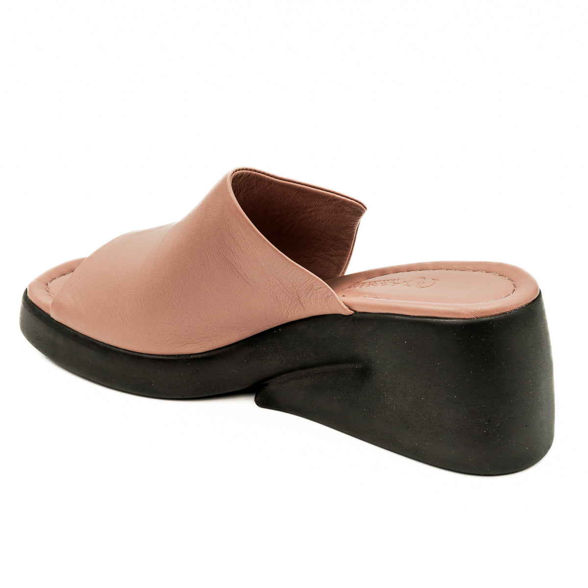 Saboti dama Anna Viotti din piele naturala cu talpa ortopedica roz 19-1940