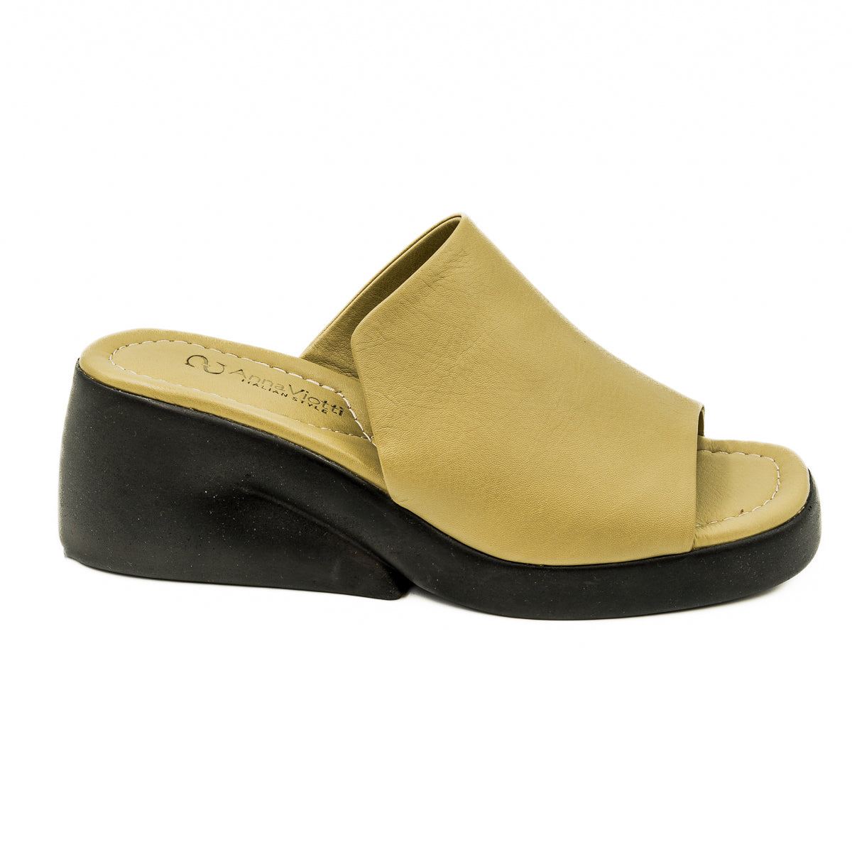 Saboti dama Anna Viotti din piele naturala cu talpa ortopedica verzi 19-1940