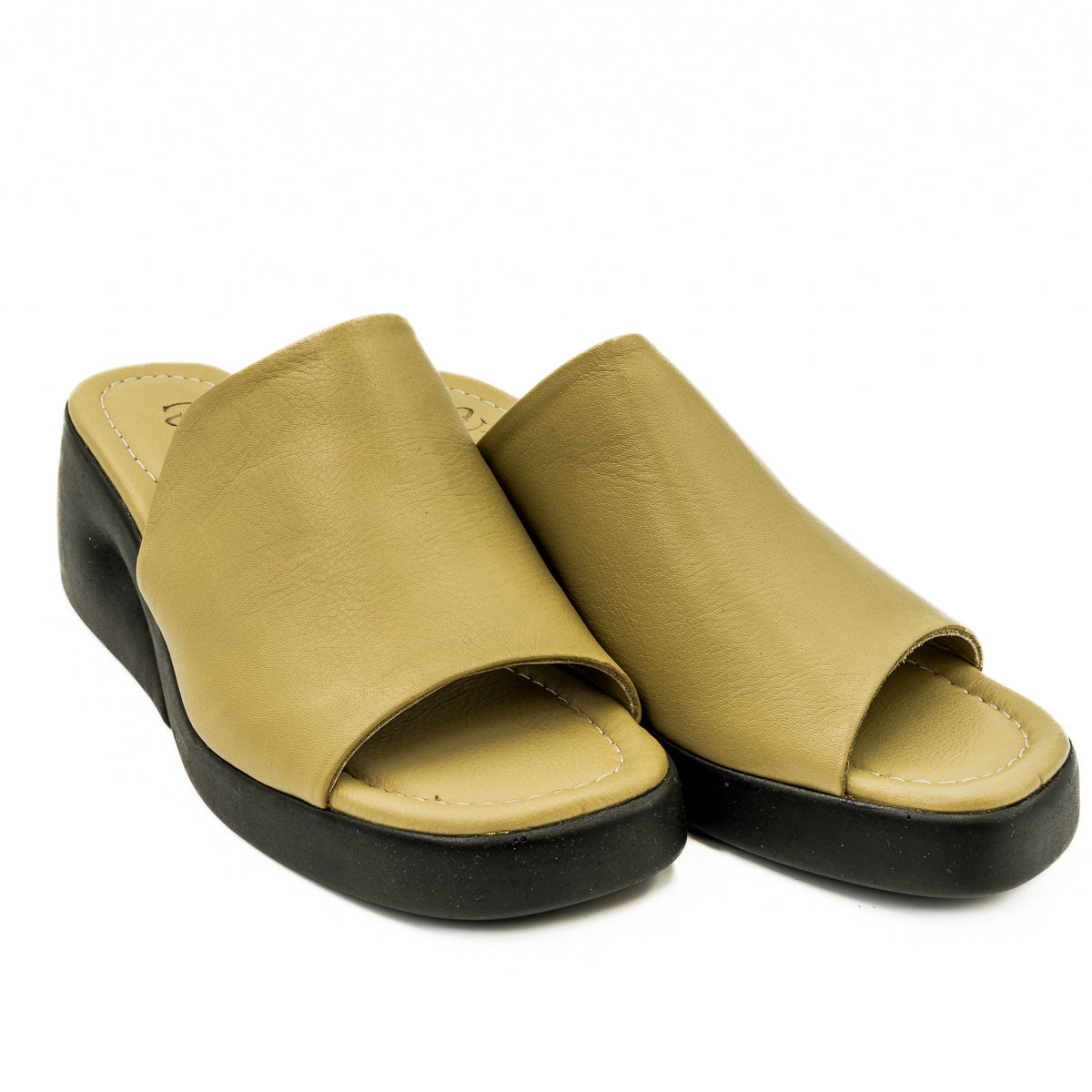 Saboti dama Anna Viotti din piele naturala cu talpa ortopedica verzi 19-1940